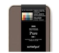 Schlafgut Pure Topper Drap Housse en Coton Biologique Doux (Sand Deep, XL 180x200cm - 200x220cm)