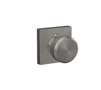 SCHLAGE Bowery Bouton avec bordure Collins Non-turning Lock, Nickel satiné (F170 Bwe 619 col)
