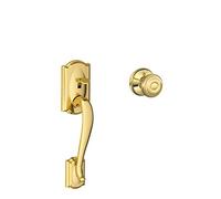 SCHLAGE Camelot FE285 CAM 505 GEO 605 Lock Company Poignée d'entrée avant style géorgien Laiton brillant