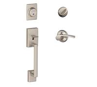 SCHLAGE Century Single Cylinder Handleset and Left Hand Merano Lever, Satin Nickel (F60 CEN 619 MER LH) by Lock Company