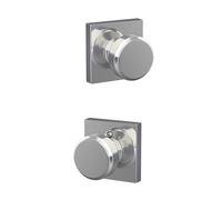 Schlage F10 BWE 625 COL Bouton de porte Bowery avec garniture Collins pour lit et baignoire Chromé brillant
