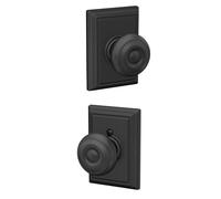 SCHLAGE F10 GEO 622 ADD Poignée de porte géorgienne avec garniture Addison pour couloir et placard, noir mat