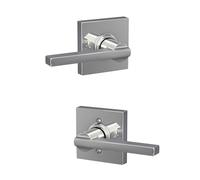 SCHLAGE F10 LAT 625 COL Latitude Levier avec garniture Collins Serrure de porte d'entrée et de placard, chrome brillant