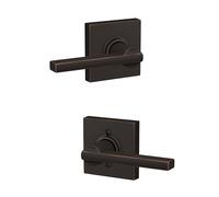 Schlage F10 LAT 716 COL Latitude Levier avec garniture Collins Serrure de porte d'entrée et de placard, bronze vieilli