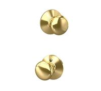 SCHLAGE F10 PLY 605 Plymouth Bouton de porte, serrure de passage d'entrée et de placard, laiton brillant