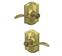SCHLAGE F40 Acc 608 CAM Levier d'accentuation avec lit et baignoire Camelot, laiton satiné Lock Company