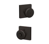 SCHLAGE F40 BWE 716 COL Bouton de porte Bowery avec garniture Collins pour lit et baignoire Bronze vieilli