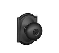 SCHLAGE F51A PLY 622 CAM Camelot Collection Plymouth Bouton d'entrée à clé, noir mat