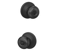 SCHLAGE F51A PLY 622 COH Plymouth Bouton de porte avec garniture Cohen, serrure d'entrée à clé, noir mat