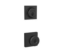 Schlage FB55 N G BWE 622 COL Pêne dormant monocylindre et bouton d'entrée vec garniture Collins Noir mat