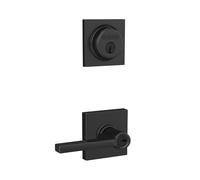 Schlage FB55N G LAT 622 COL Pêne dormant monocylindre et levier Latitude à entrée vec garniture Collins Noir mat