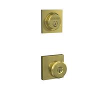 Schlage FB55N V BWE 608 COL Pêne dormant monocylindre et bouton d'entrée vec garniture Collins Laiton satiné