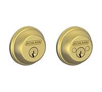 SCHLAGE Pêne dormant double cylindre, laiton satiné (B62 N 608)