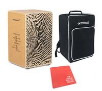Schlagwerk CP82 Cajon Rudiments Fingerprint + coussin d'assise Keepdrum rouge et sac à dos