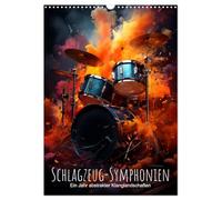 Schlagzeug-Symphonien: Ein Jahr abstrakter Klanglandschaften (Wandkalender 2026 DIN A3 hoch), CALVENDO Monatskalender: Musikalische Farbexplosionen im Jahresrhythmus - Schlagzeug-Kunstkalender.