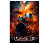 Schlagzeug-Symphonien: Ein Jahr abstrakter Klanglandschaften (Wandkalender 2026 DIN A4 hoch), CALVENDO Monatskalender: Musikalische Farbexplosionen im Jahresrhythmus - Schlagzeug-Kunstkalender.