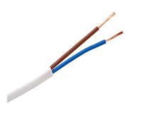 Schlauch-Leitung - 2 fils - H05 Vv-F 2G - 0,75 mm² - Pour pose flexible - 300 V - Câble d'alimentation pour contrainte moyenne - Blanc - 100 m
