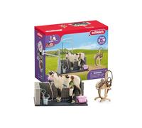 Box Lavage Chevaux avec Figurine Cheval et Cavalier - Coffret de Lavage de Chevaux de 11 Pièces avec Cheval, Cavalier et Accessoires - Cadeau pour enfants de 3 ans et + - schleich 42104 HORSE CLUB