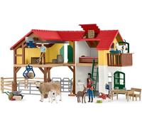 Schleich 42407 Farm World - Ferme avec étable et Animaux, Coffret de 97 pièces avec Figurines de Fermier, Plusieurs Animaux et Accessoires, Jouets de Ferme pour Enfants dès 3 Ans