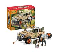 Schleich 42410 Wild Life Set de Jouets 16 Pièces avec Chimpanzé, Jeep, Garde Forestier - Véhicule Tout-Terrain avec treuil - Cadeau Jouet 3 Ans et Plus Durable