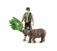 Schleich 42428 Wild Life Forester avec rhinocéros