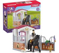 Box avec Tori et Princess, Extension pour écurie schleich avec 26 éléments inclus dont 1 cheval schleich, coffret figurines pour enfants de 5 ans et plus - schleich 42437 HORSE CLUB