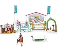 Schleich 42440 Horse Club - Tournoi équestre Entre Amis, Coffret avec 86 éléments Inclus Dont 1 Cheval et 2 Personnages, Coffret Figurines pour Enfants dès 5 Ans