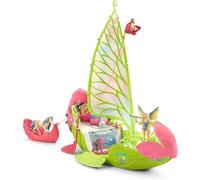 Schleich 42444 BAYALA - Bateau Fleuri Magique de Sera, Coffret de Jeu de 40 pièces avec Figurine de Licorne, Elfe et Coffre au trésor, Jouet pour Enfants dès 5 Ans