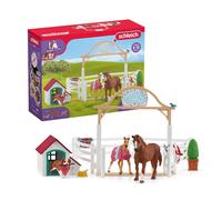 schleich 42458 HORSE CLUB - Enclos pour chevaux d'Hannah avec chienne Ruby, coff