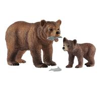 schleich 42473 Mère grizzly et son petit, pour enfants à partir de 5 ans, Wild Life - Set de jeu