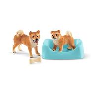 Schleich 42479 Mère et Chiot Shiba Inu, dès 3 Ans, Farm World - Coffret, 13.6 x 5.8 x 19.2 cm