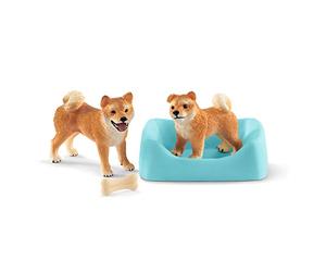 Schleich 42479 Mère et Chiot Shiba Inu, dès 3 Ans, Farm World - Coffret, 13.6 x 5.8 x 19.2 cm