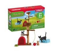 Schleich 42501 Farm World Assortiment de Figurines d'animaux avec Chats et Chatons - Coffret de Jouets. Figurines réalistes avec Maman Chat et Chaton pour Garçons et Filles à Partir de 3 Ans