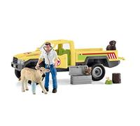 SCHLEICH 42503 Visite du vétérinaire à la Ferme, dès 3 Ans, Farm World - Coffret, 29 x 11 x 23 cm