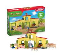 Schleich 42605 Farm World Ensemble de Figurines Animaux de la Ferme avec Accessoires - Coffret Ferme éducative de 92 Pièces avec Vache, Cheval, Cochon et Taureau - Cadeau Jouet 3 Ans et Plus