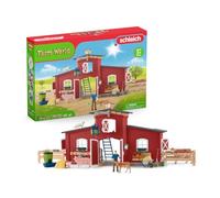 Figurines Animaux de la Ferme avec Accessoires - Coffret Ranch Américain Schleich de 92 Pièces avec Vache, Cheval Schleich, Cochon et Taureau - Cadeau Jouet 3 ans - schleich 42606 FARM WORLD