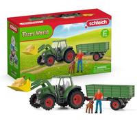 Schleich 42608 Tracteur et remorque, dès 3 Ans, Farm World - Coffret, 50 pièces