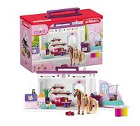 Salon pour Animaux de Compagnie 66 Pièces - Coffret de Jouets avec Figurine Cheval, Soigneur, Chiots et Accessoires pour Enfants dès 4 ans - schleich 42614 HORSE CLUB Sofia's Beauties