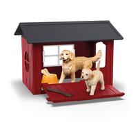 Schleich 42722 Niche avec Golden Retriever, dès 3 Ans, Farm World - Coffret, 9 pièces