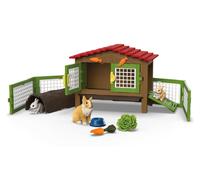 Schleich 42728 Clapier à Lapins, dès 3 Ans, Farm World - Coffret, 17 pièces