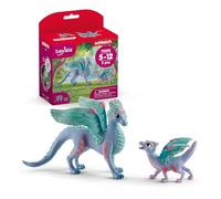 Schleich 70592 BAYALA - Coffret de Jouets Figurine Dragon Fleuri avec Son Petit - Figurines Maman Ailée Fleurie et Bébé Dragon, Figurines d'action pour Filles et Garçons à Partir de 5 Ans