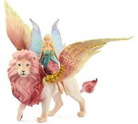 Schleich BAYALA - Elfe sur Lion ailé, Figurine fée détachable chevauchant Un Lion Rose Magique avec des Parties Mobiles, Figurine Magique pour Enfants de 5 Ans et Plus