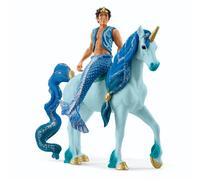 Schleich Jouet BAYALA 70718 – Set 2 pièces Trition Aryon et licorne bleue – Jouets durables 5 ans+