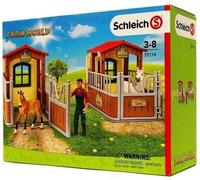 SCHLEICH Farm World - Jouet de Ferme pour Filles et garçons âgés de 3 à 8 Ans - Kit de Jeu de 16 pièces - Visite vétérinaire à Cheval