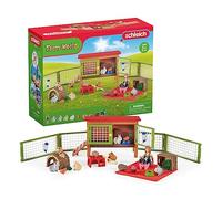 Schleich 72160 Farm World Maison pour Lapins et cochons d’Inde - Petite Fille, Abri, Enclos, Nourriture et Accessoires - Mini Animaux de la Ferme - 26 Jouets pour Garçons et Filles