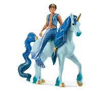 Schleich BAYALA 70718 - Set de 2 Pièces - Trition Aryon et Figurine Licorne Bleue - Jouets Durables pour Divertissement et Jeux de Simulation - Cadeau pour Garçons et Filles de 5 Ans et +