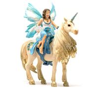 Schleich BAYALA | Eyela sur Licorne dorée 42508 | 8 x 15 x 18 cm | Figurine à partir de 5 ans | figurines fantastiques détaillées | figurines magiques de collection