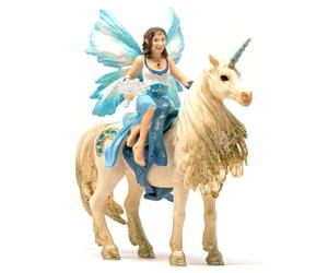 Schleich BAYALA | Eyela sur Licorne dorée 42508 | 8 x 15 x 18 cm | Figurine à partir de 5 ans | figurines fantastiques détaillées | figurines magiques de collection