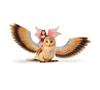 SCHLEICH Bayala Fairy in Flight on Glam-Owl Toy Figure, Multi-colour (70789)