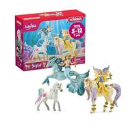 Schleich Coffret de jouets BAYALA 72178 – Fée Feya, Sirène Eyela, Licorne et Poney – 5 ans et plus